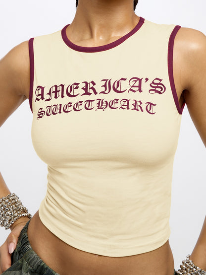Orangina SumWon Apricot with Burgundy Trim crop tank, product photo 6