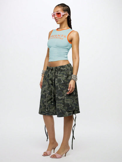 Orangina SumWon Blue with Orange Trim crop tank, product photo 4