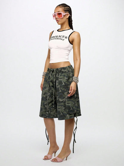 Orangina SumWon White with Black Trim crop tank, product photo 4