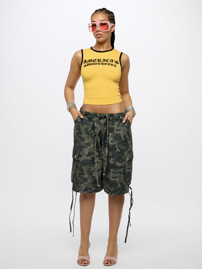 Orangina SumWon Yellow with Black Trim crop tank, product photo 3