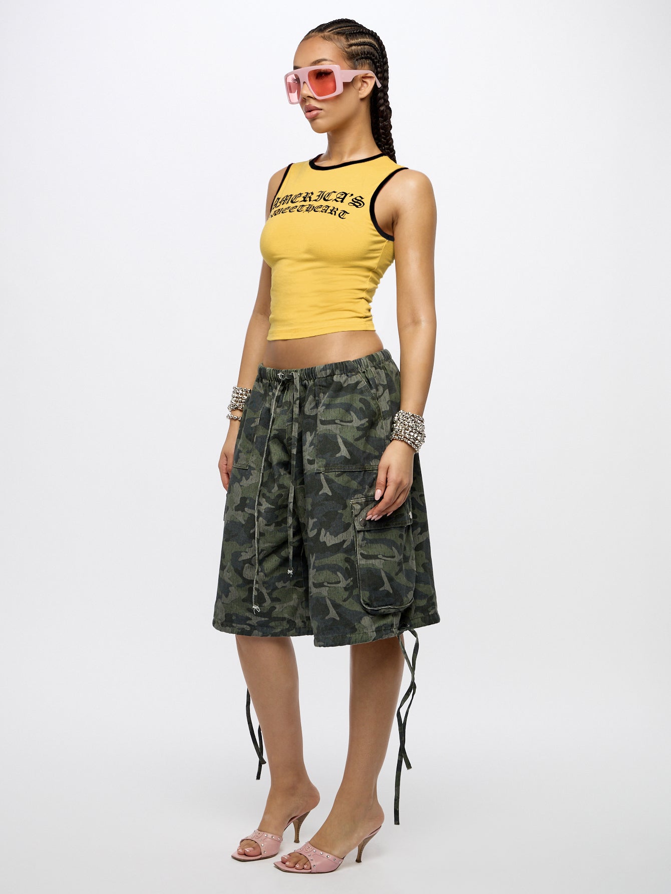 Orangina SumWon Yellow with Black Trim crop tank, product photo 4
