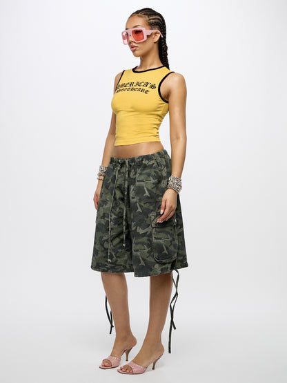 Orangina SumWon Yellow with Black Trim crop tank, product photo 4