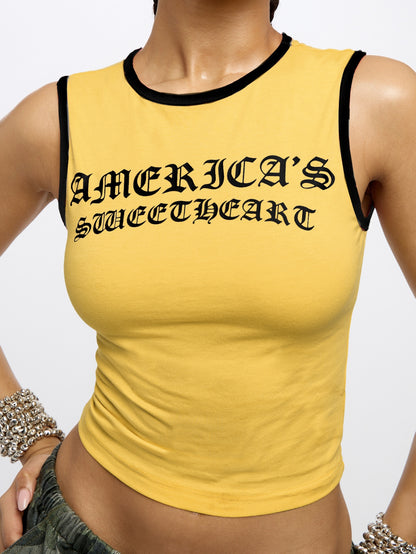 Orangina SumWon Yellow with Black Trim crop tank, product photo 6